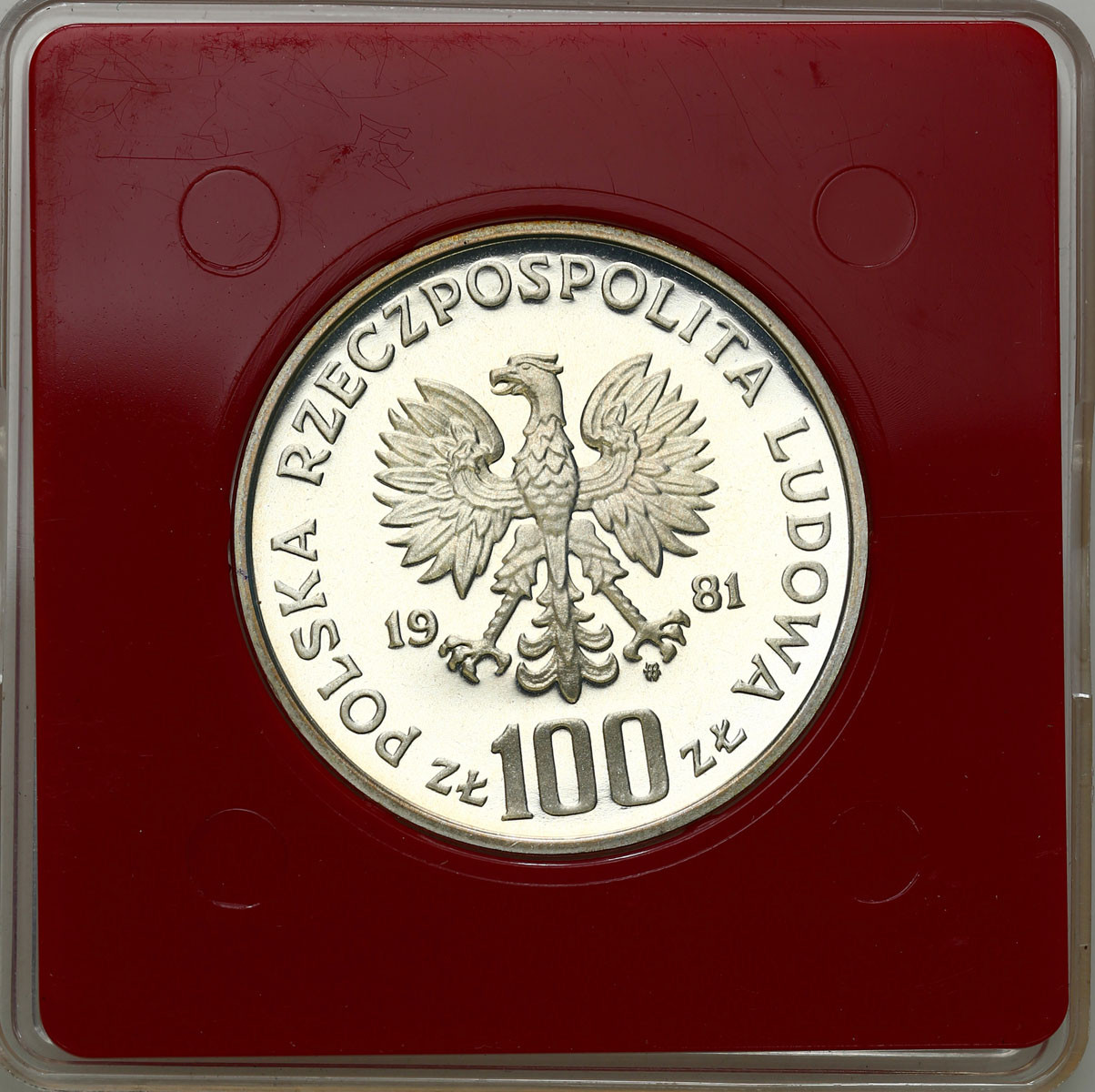 PRL. PRÓBA srebro 100 złotych 1981 Konie